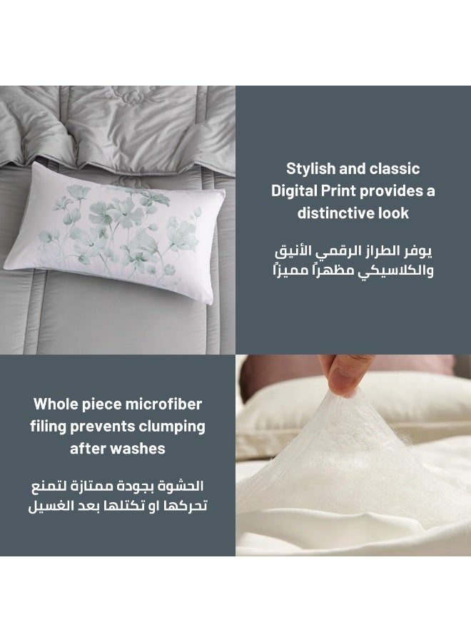 Donetella Bedding Comforter Set, King Size Fits 200x200 cm - 6-Pcs Digital Print Quilted Bed Set, Microfiber Fabric - 1 Comforter, 1 Fitted Sheet, 2 Pillow Shams, 2 Pillowcases - Image 3